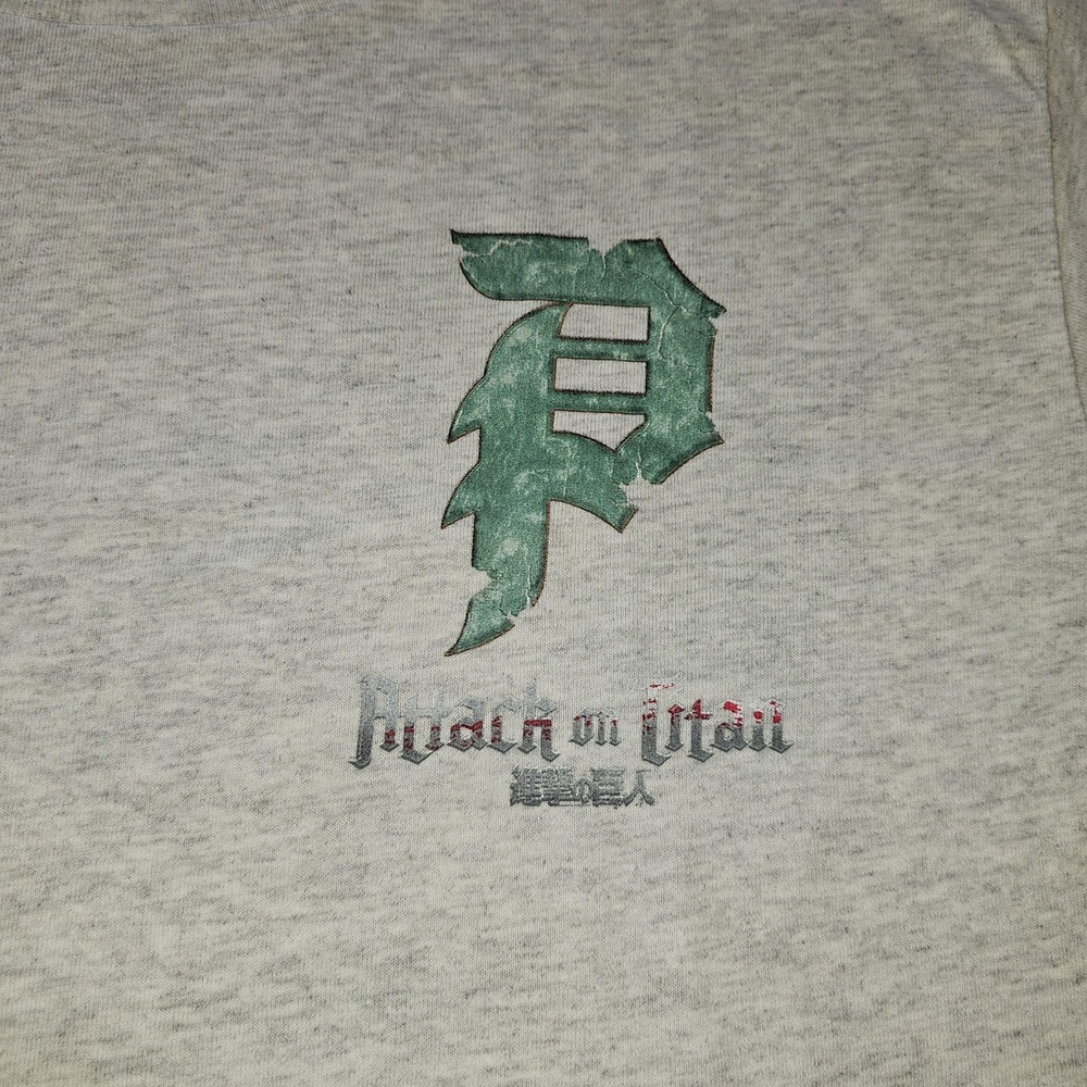 PRIMITIVE x Attack On Titan Reiner Dirty Tee Boys XL Heather Gray NWT - Picture 4 of 12